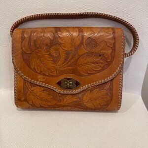 hand-tooled leather bag